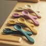 Set tacamuri, Petite&Mars, Take&Match, Din silicon, Forma ergonomica, Delicate cu gingiile, Adecvate pentru masina de spalat vase, Fara BPA, 6 luni+, Velvet Latte, Maro pudrat - 8