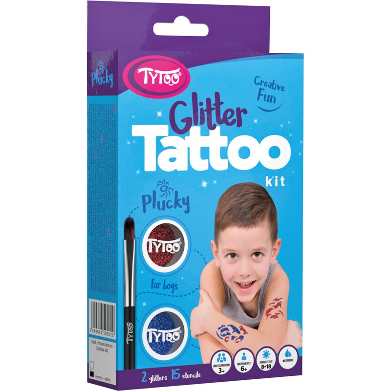Tytoo - set tatuaje temporare , plucky, cu sclipici
