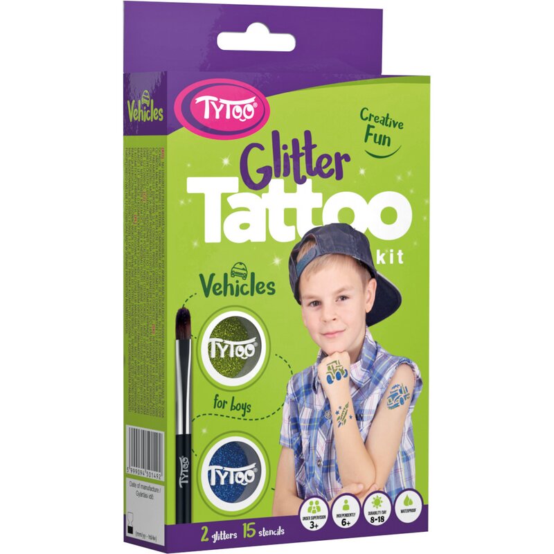 Tytoo - set tatuaje temporare , vehicles, cu sclipici