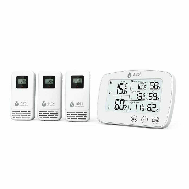Airbi - termometru si higrometru trio bi1030 digital, cu 3 transmitatoare wireless externe