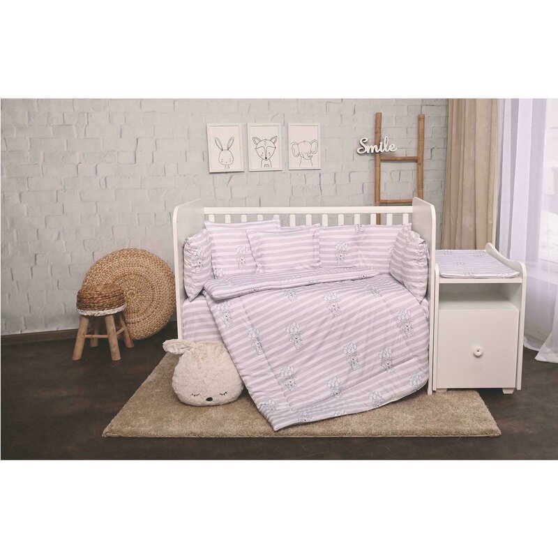 Lorelli - lenjerie 8 piese trend , striped din bumbac, gri