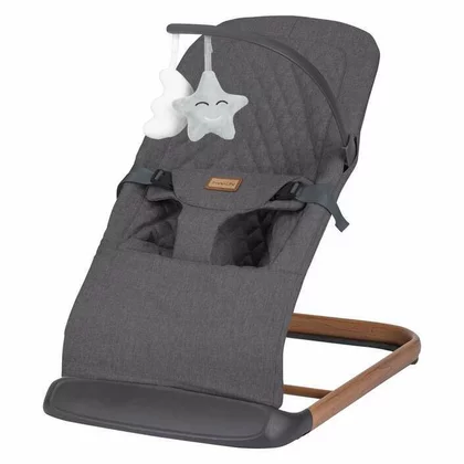 Sezlong balansoar, FreeON, Serene, Pana la 9 kg, Cu centura in 3 puncte, Spatar reglabil in 3 etape, Cu bara de jucarii, 70 x 45 x 56 cm, 0 luni+, Grey