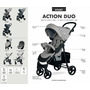 Sistem de calatorie 2 in 1, Carucior Action Duo si scoica auto inclusa, Conform cu standardele europene de securitate EN1888 1&2: 2018 si ECER44/04, FreeON, Beige - 2
