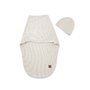 Sistem de infasare si caciulita, MimiNu, Pentru bebe, 0 - 3 luni, Din bumbac certificat Oeko Tex Standard 100, Soft Beige - 2