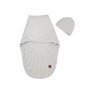 Sistem de infasare si caciulita, MimiNu, Pentru bebe, 0 - 3 luni, Din bumbac certificat Oeko Tex Standard 100, Soft Gray - 2