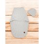 Sistem de infasare si caciulita, MimiNu, Pentru bebe, 0 - 3 luni, Din bumbac certificat Oeko Tex Standard 100, Soft Gray - 3