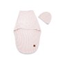 Sistem de infasare si caciulita, MimiNu, Pentru bebe, 0 - 3 luni, Leo, Din bumbac interlock certificat Oeko Tex Standard 100, Soft Powdery Pink