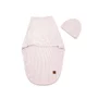 Sistem de infasare si caciulita, MimiNu, Pentru bebe, 0 - 3 luni, Leo, Din bumbac interlock certificat Oeko Tex Standard 100, Soft Powdery Pink - 1