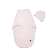 Sistem de infasare si caciulita, MimiNu, Pentru bebe, 0 - 3 luni, Leo, Din bumbac interlock certificat Oeko Tex Standard 100, Soft Powdery Pink