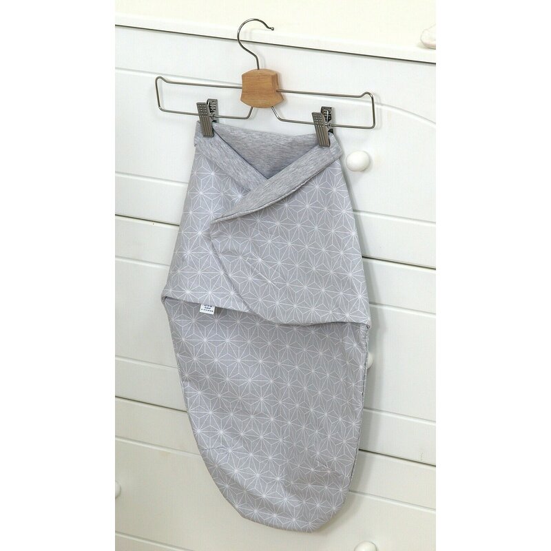 Amy - sistem de infasare cu inchidere velcro sky bunny din bumbac, gri