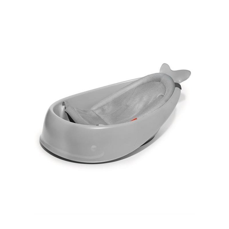 Skip Hop - Cadita inteligenta, Multifunctionala, Cu suport detasabil, Pentru 3 etape de crestere, 2 doua pozitii ergonomice, Antiderapanta, Fara PVC si ftalati, 0 luni+, 70 x 48 x 29 cm, Gri