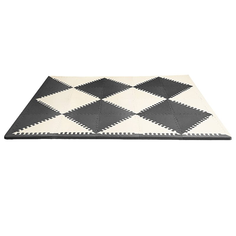Skip hop - covoras puzzle geometric playspot, bej/negru