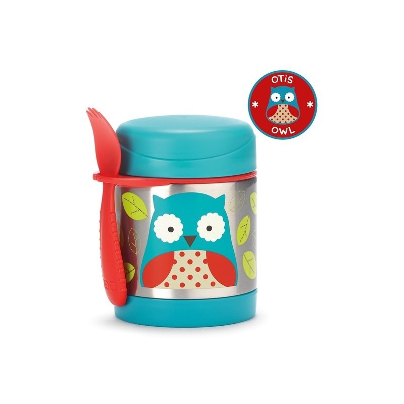 Skip hop - termos pentru alimente, mentine cald 7h si rece 5h, include si o lingura/furculita, fara bpa, conform cu standardul de securitate en14372, 325 ml, 0 luni+, bufnita