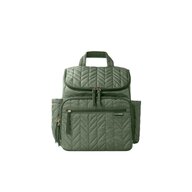 Black Friday - Reduceri Rucsac pentru mamici, Skip Hop Compartimentat, Matlasat, Cu multiple buzunare, Include 2 gentute mai mici pentru depozitare si salteluta de infasat, 41x20x36 cm, Verde Promotie