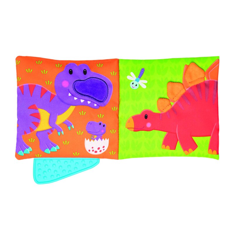 Galt - jucarie interactiva carticica moale dinozaur soft book