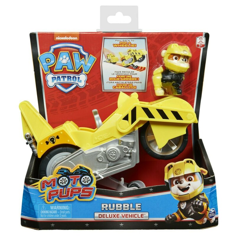 Spin master - patrula catelusilor moto pups rubble si motocicleta deluxe