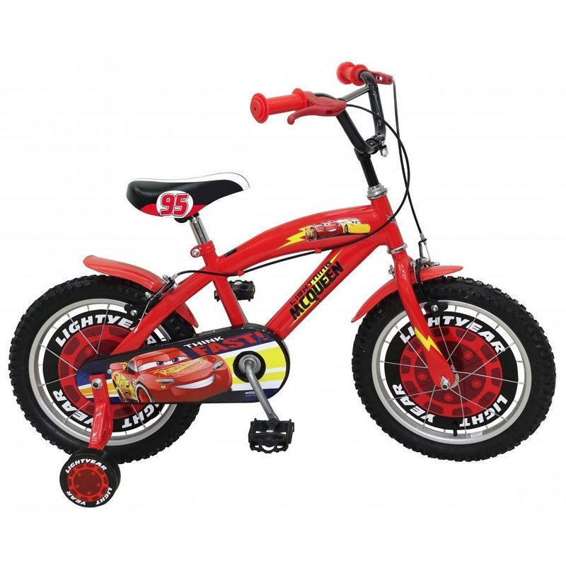 Stamp - bicicleta cu pedale , disney cars, 16 , rosu