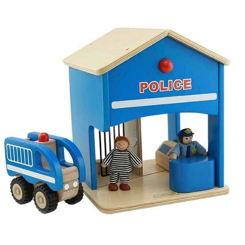 Masterkidz - statie de politie de jucarie, din lemn, +3 ani, , pentru gradinite
