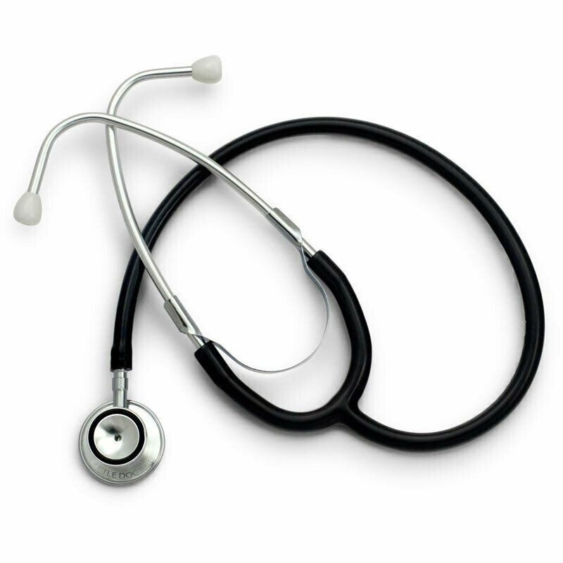 Little doctor - stetoscop ld prof ii, stetoscop metalic utilizabil pe ambele parti, diafragma mica, negru/inox