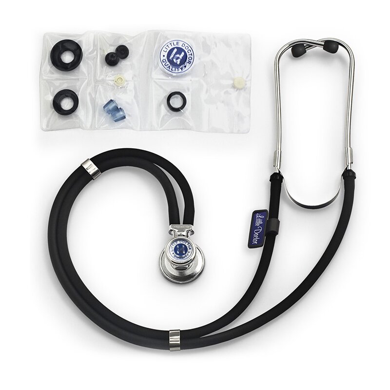 Little doctor - stetoscop ld special, 2 tuburi, lungime tub 72cm, negru/inox