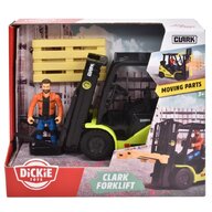 Dickie Toys - Set de joaca Stivuitor Clark S25 Forklift,  Cu accesorii, Cu figurina
