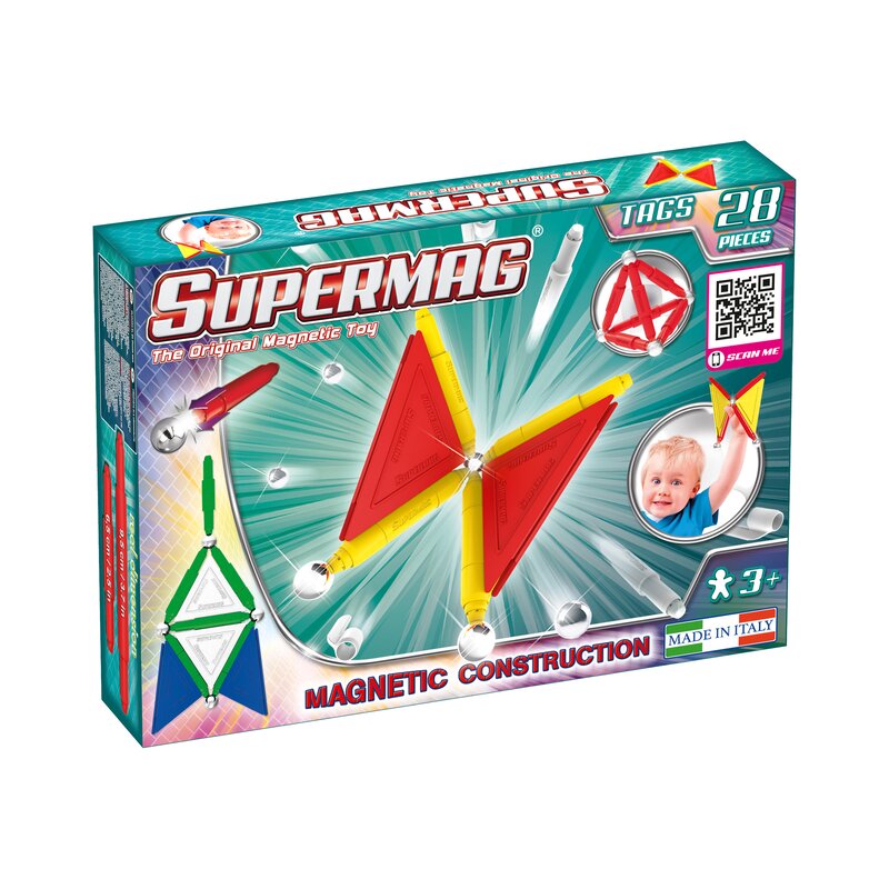 Supermag - set de constructie multifunctional tags primary 28 piese
