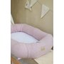 Babyly - Suport de dormit Babynest 2in1 bara protectie patut Premium Bumbac Brodat Roz by , 85x50 cm - 2