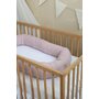 Babyly - Suport de dormit Babynest 2in1 bara protectie patut Premium Bumbac Brodat Roz by , 85x50 cm - 4