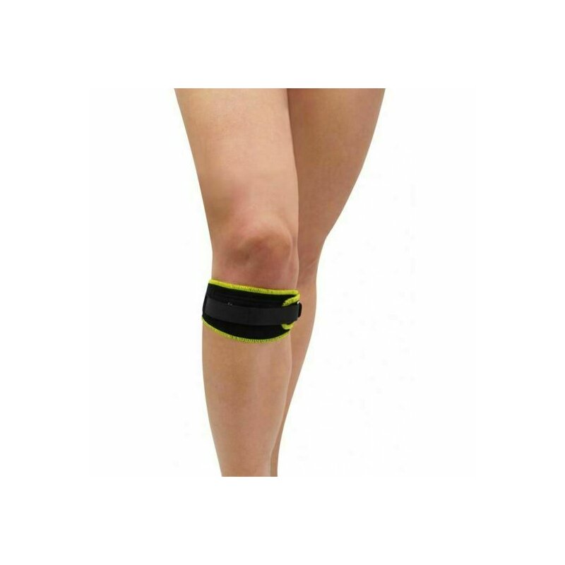 Dhs - Suport genunchi patella neopren, negru-verde