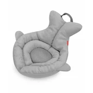 Suport moale de baie, Skip Hop, Pentru nou-nascuti si sugari, Cu tetiera captusita, Cu plasa pentru scurgerea apei, Bumbac, Fara PVC si ftalati, 49 x 32 x 26.5 cm, 0-6 luni, Gri
