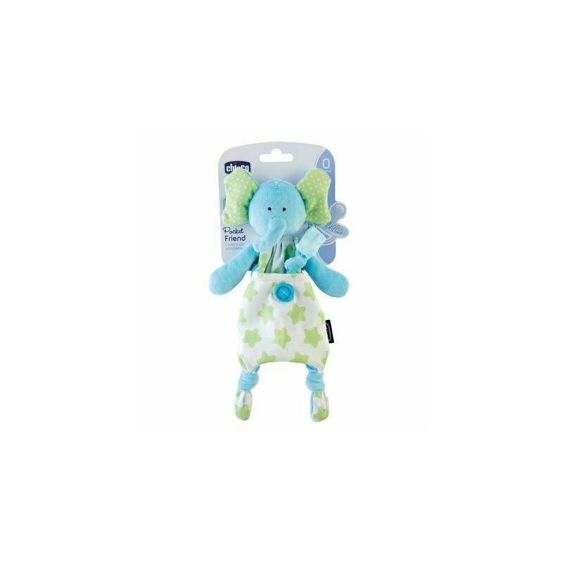 Chicco - suport suzeta 3 in 1, pocket friend, elefant, 0luni+