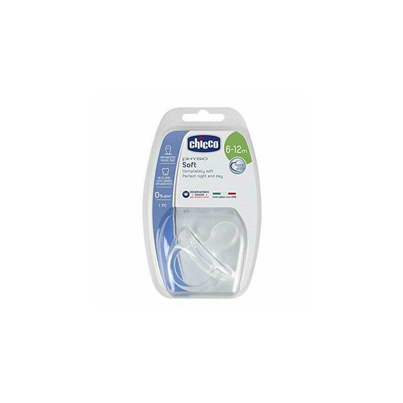 Chicco - suzeta silicon monobloc physio soft, forma ortodontica, 6-12 luni
