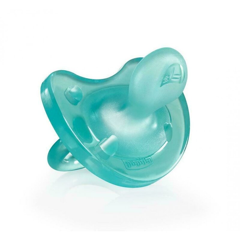 Chicco - suzeta silicon monobloc physio soft light, forma ortodontica, 6-16 luni+, blue