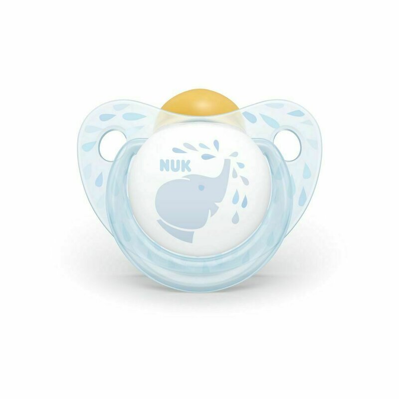 Nuk - suzeta din latex baby blue m2, 6-18 luni, elefant