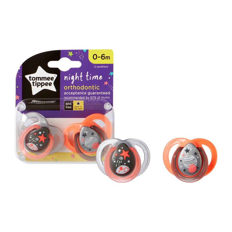 Tommee tippee - set suzete ortodontice de noapte onl