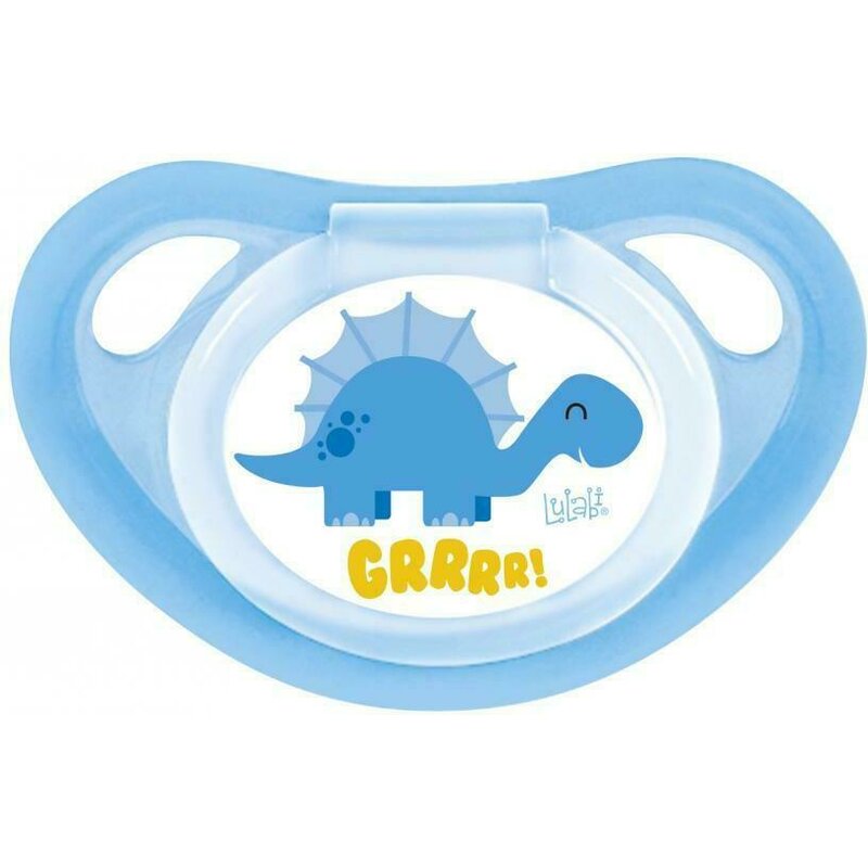 Lulabi - suzeta ortodontica dino 6 luni, albastru