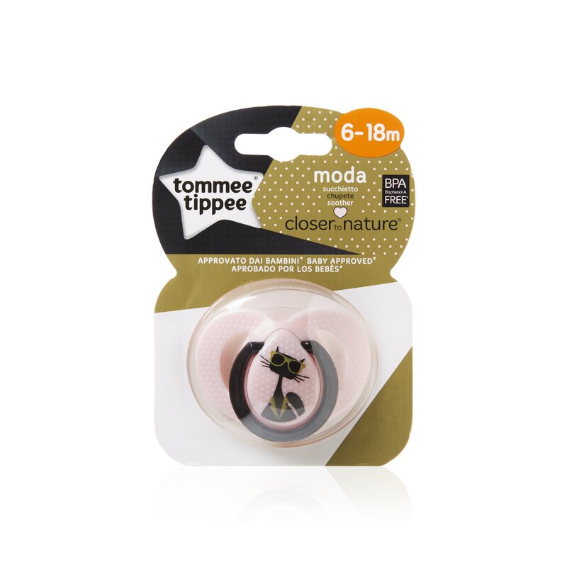 Tommee tippee - suzeta ortodontica moda, 6- 18 luni, pisica