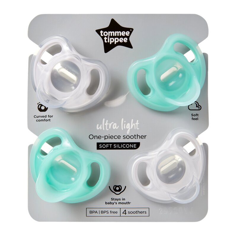 Tommee Tippee - Set suzete Ultra Light , 0-6 luni, 4 buc, Ortodontice din Silicon, Turcoaz