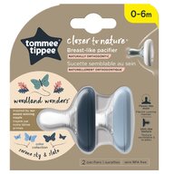 Tommee Tippee - Set suzete Breast like pacifier , Closer to Nature , 0-6 luni, 2 buc din Silicon, Gri