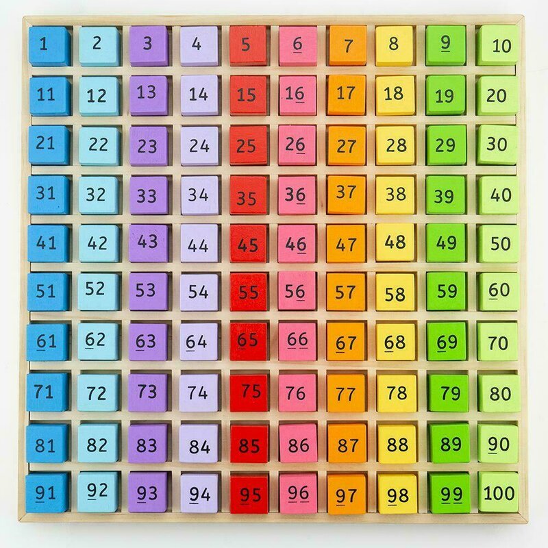 Bigjigs - tabla cu 100 de numere colorate