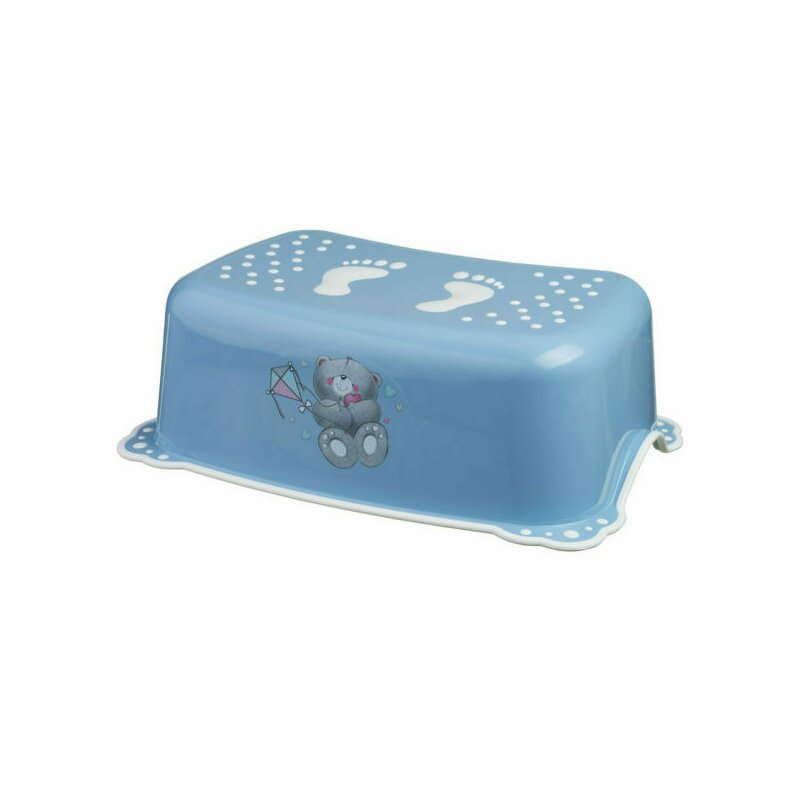 Mykids - taburet copii bears, antialunecare, blue/white