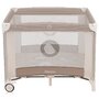 Tarc de joaca copii, Lionelo, Bonnie, Pana la 15 kg, 100 x 100 cm, Pliere compacta, Include geanta de transport, Din plasa, Cu intrare laterala cu fermoar, Cu roti, Cu salteluta din spuma, Conform cu EN12227, Bej - 3