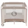 Tarc de joaca copii, Lionelo, Bonnie, Pana la 15 kg, 100 x 100 cm, Pliere compacta, Include geanta de transport, Din plasa, Cu intrare laterala cu fermoar, Cu roti, Cu salteluta din spuma, Conform cu EN12227, Bej - 3