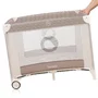 Tarc de joaca copii, Lionelo, Bonnie, Pana la 15 kg, 100 x 100 cm, Pliere compacta, Include geanta de transport, Din plasa, Cu intrare laterala cu fermoar, Cu roti, Cu salteluta din spuma, Conform cu EN12227, Bej - 5