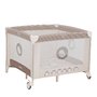 Tarc de joaca copii, Lionelo, Bonnie, Pana la 15 kg, 100 x 100 cm, Pliere compacta, Include geanta de transport, Din plasa, Cu intrare laterala cu fermoar, Cu roti, Cu salteluta din spuma, Conform cu EN12227, Bej - 6