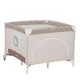 Tarc de joaca copii, Lionelo, Bonnie, Pana la 15 kg, 100 x 100 cm, Pliere compacta, Include geanta de transport, Din plasa, Cu intrare laterala cu fermoar, Cu roti, Cu salteluta din spuma, Conform cu EN12227, Bej - 7