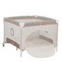 Tarc de joaca copii, Lionelo, Bonnie, Pana la 15 kg, 100 x 100 cm, Pliere compacta, Include geanta de transport, Din plasa, Cu intrare laterala cu fermoar, Cu roti, Cu salteluta din spuma, Conform cu EN12227, Bej