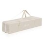Tarc de joaca copii, Lionelo, Bonnie, Pana la 15 kg, 100 x 100 cm, Pliere compacta, Include geanta de transport, Din plasa, Cu intrare laterala cu fermoar, Cu roti, Cu salteluta din spuma, Conform cu EN12227, Bej - 12