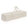 Tarc de joaca copii, Lionelo, Bonnie, Pana la 15 kg, 100 x 100 cm, Pliere compacta, Include geanta de transport, Din plasa, Cu intrare laterala cu fermoar, Cu roti, Cu salteluta din spuma, Conform cu EN12227, Bej - 12