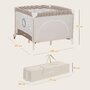 Tarc de joaca copii, Lionelo, Bonnie, Pana la 15 kg, 100 x 100 cm, Pliere compacta, Include geanta de transport, Din plasa, Cu intrare laterala cu fermoar, Cu roti, Cu salteluta din spuma, Conform cu EN12227, Bej - 14